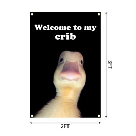 Welcom to My Crib Flag 2x3 Ft Flag with Brass Grommets for Man Cave Teen Boys and Girls College Dorm Room Decor Outdoor Yard Signs Parties