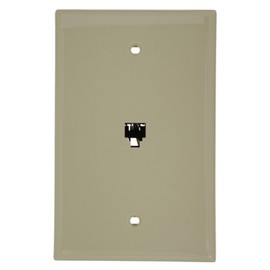 Leviton Midsize Telephone Wall Jack, 6P4C, 40539-PMI, Ivory