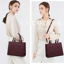 CHICAROUSAL Crossbody Purses and Handbags for Women PU Leather Tote Top Handle Satchel Shoulder Bags (Liz Burgundy)