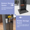 DigDozer Acrylic Podium Stand with Storage Shelf,Segmented Black Lecterns &