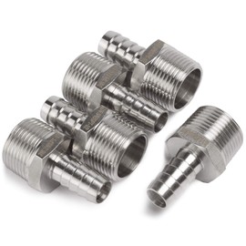 LTWFITTING Stainless Steel 316 Barbed Connector Male BSPT x Hose Barb Fuel Gas Water