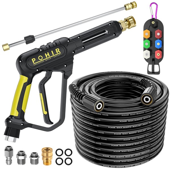 POHIR Pressure Washer Gun and 50FT Hose Kit, 3600 PSI
