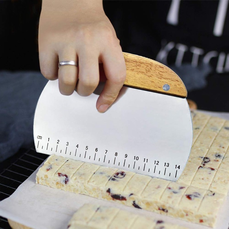 TINMIX Dough Scraper, Stainless Steel Dough Pastry Scraper Cutter Chopper