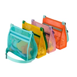 MUYIZI Beach Mesh Bag Beach Shell Bags for Holding Beach Shell, Shell Collecting Bags for Kids Shell Bag for Picking Up Shells