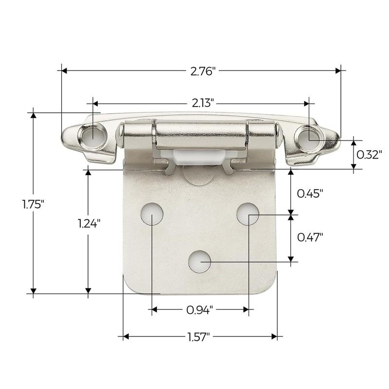 Ravinte 10 Pack 5 Pairs 1/2 inch Overlay Cabinet Hinges