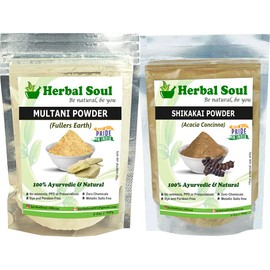 Herbal Soul Combo of Shikakai Powder + Multani Mitti | Fuller's Earth Powder for Healthy Hair, 200g
