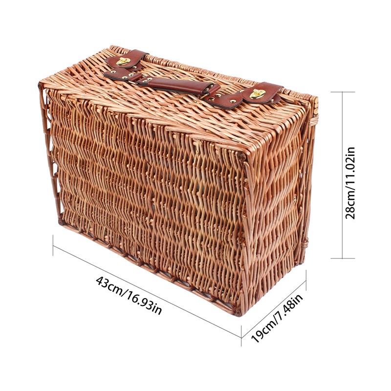 Wicker Picnic Basket Set for 4, Waterproof Large Picnic Set