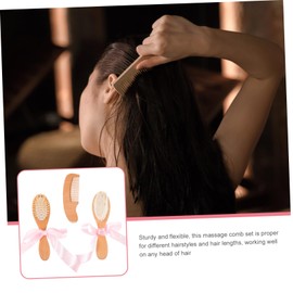 Baluue 3pcs Wooden Hair Combs Massage Scalp Combs for All Hair Types Sturdy Flexible Design Unique for Family for Smooth Styling Relaxation