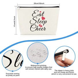 Funny Cheer Gifts for Girls Women Makeup Bag Cheerleading Gift Inspirational Gift for Cheerleader Cheer Team Gift Cosmetic Bag Daughter Freind Gift Birthday Graduation Gifts Travel Toiletry Pouch