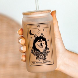 Dog Tarot Card Tumblers, dog mom tumbler,:_Alaskan Malamute