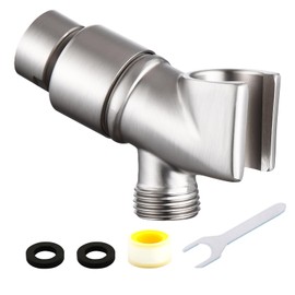 LUOFANT Brass Handheld Shower Head Holder - Adjustable Shower Rod Holder with Brass Pivot Ball - Handheld Shower Head Holder - Shower Hose Holder for attaching Shower arm to Shower Hose,BRUSHED NICKEL