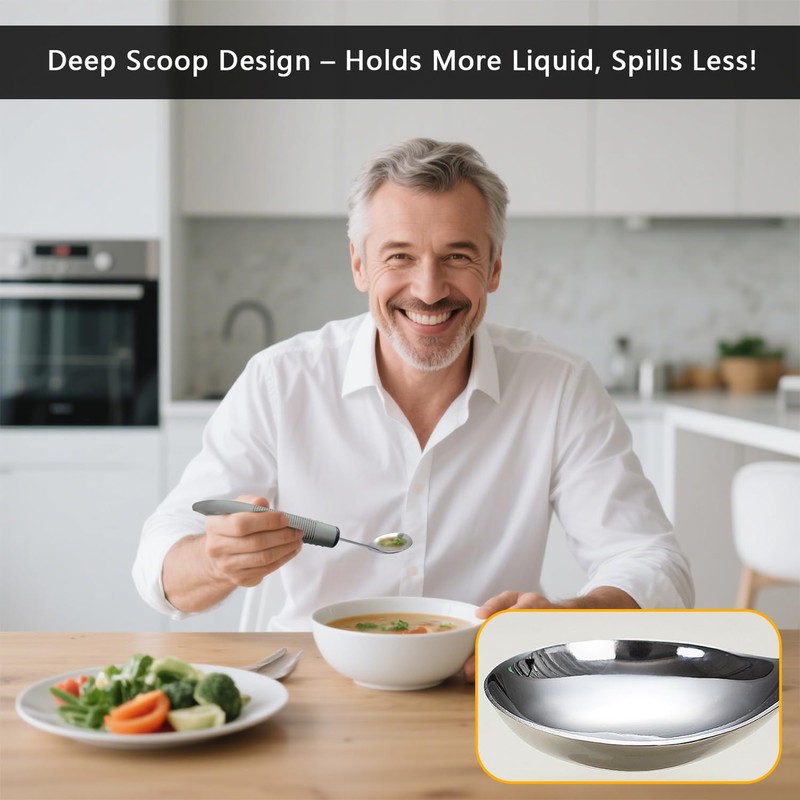4-Piece Weighted Adaptive Utensils, Weighted Utensils for Hand Tremors 45°Angled