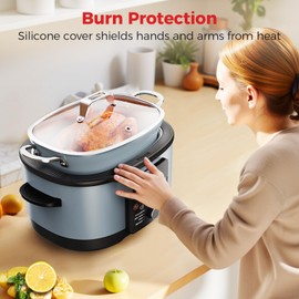 Goldlion Silicone Base Cover Compatible with Ninja Foodi Possiblecooker Pro - Heat-Resistant Anti-Burn Accessories for Ninja Crockpot Slow Cooker