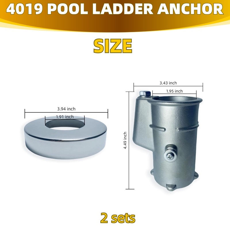Upgraded 316 Stainless Steel Pool Anchoring Kit—Corrosion-Resistant, 4'' Designed for