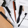 5 Pcs Slick Back Hair Brush Set Boar Bristle Hair