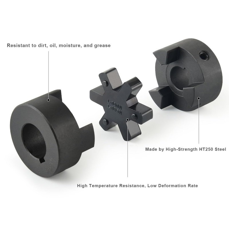 3/4" to 1" L090 3-Piece L-Jaw Coupling Set & Buna-N