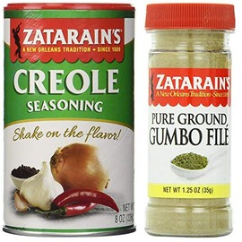 Zatarain's Cajun Seasoning Bundle - 1 each of Zatarain's Creole Seasoning 8 Ounces and Zatarain's Gumbo File' 1.25 Ounces