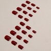WAFOLOZE Red Press on Nails Short, 24pcs Nails Press on