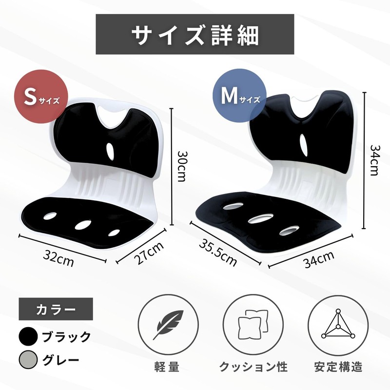 Airara Posture Support, Chair Lumbar Support, Cushion, Lightweight, Easy to