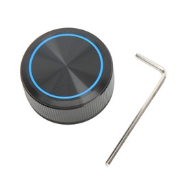 Guitar Knob Aluminum Black Plate Blue Line Professional 1/4in Axes Potentiometer Knob with Wrench