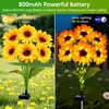 Solar Sunflower Lights Outdoor Garden Decor, 6 Pack Solar Flowers