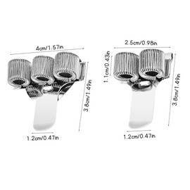 Norhogo 4 Pcs Metal Pen Holders, Silver Pen Holder, Includes 2 Two Holes Pen Clips + 2 Pen Clips with Three Hinged Pen Holders, with Pocket Clip for Notebook, Home,