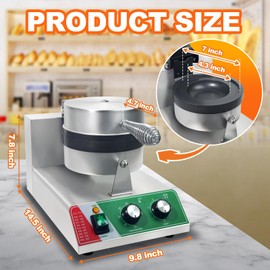 XXUNYNUIN Commercial UFO Burger Waffle Maker,Ice Cream Filling Burger Machine with 0-5 Time & 122-572 F° Temp Control Hamburger Waffle Maker Non-Stick Gelato Panini Press for Kitchen or Restaurant