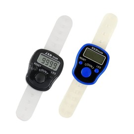 Kisangel 2pcs Finger Counter Muslim Pray Bead Electronic Counting Machine Rosaries Clickers Pitch Supplies Prayer Beads Finger Hand Tally Counting Small Counter Number Electronics