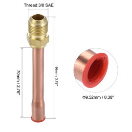 sourcing map Brass Pipe Fitting, 3/8 SAE Flare Connector Male Thread Adapter with Copper Tube for Air Conditioner HVAC System