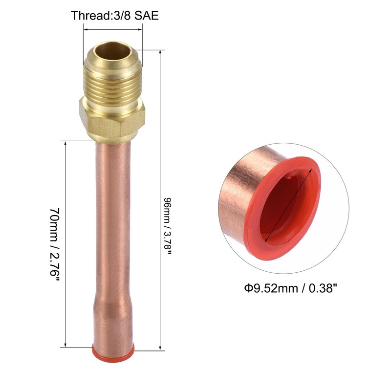 sourcing map Brass Pipe Fitting, 3/8 SAE Flare Connector Male