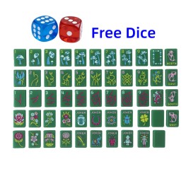 Standard 160 Tiles With Instruction Manual High Quality Western Mahjong Set American Mah Jongg Set for Daily PlaySize: 1.26*0.95*0.63 Inch, Color: Green Mushroom