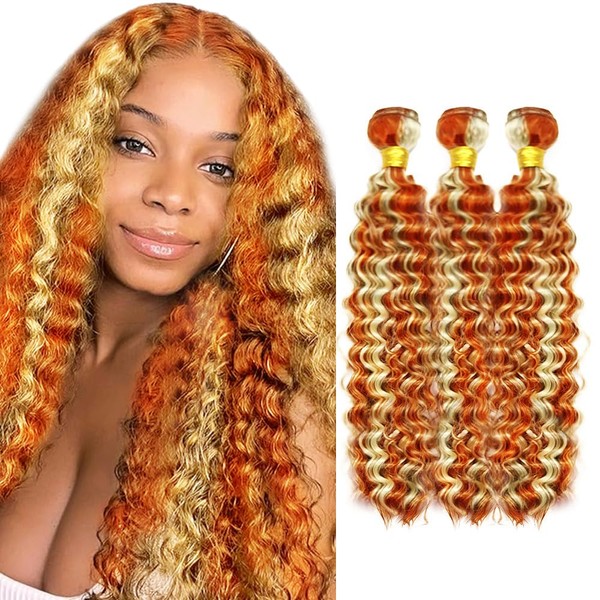 P350/613 Human Hair Bundles Highlight Deep Wave Bundle Unprocessed Virgin