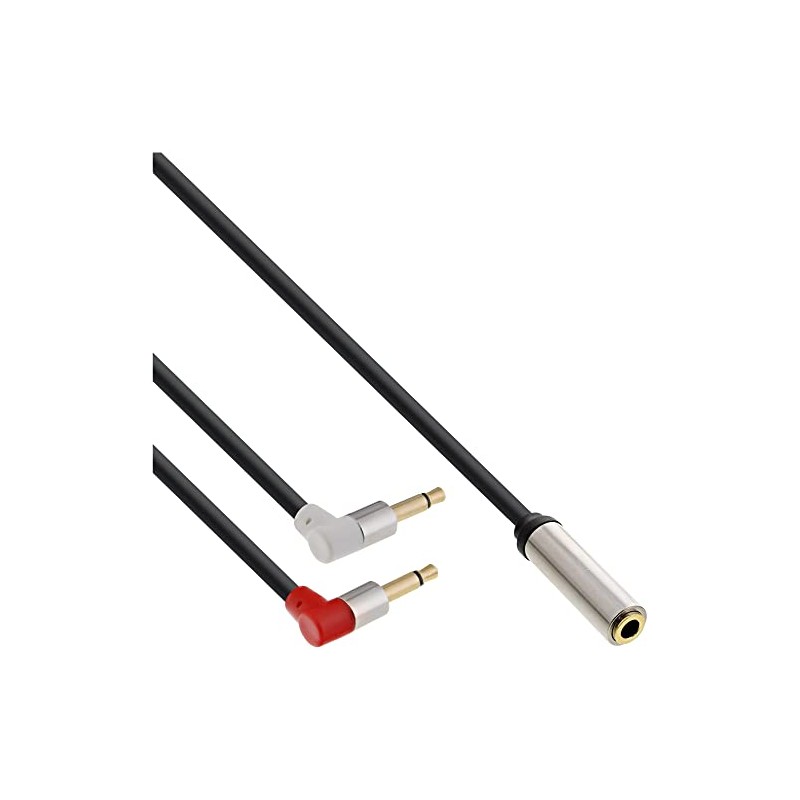 InLine 99251 Slim Audio Kopfhörer Flugzeug-Adapterkabel, 2x 3,5mm Klinke ST