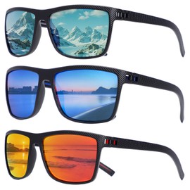 Risipu 3 Pack polarisierte Sonnenbrillen Männer, Herren Sonnenbrille polarisiert UV-Schutz leichte Sonnenbrillen für Autofahren Angeln Golf
