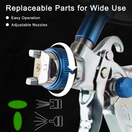 HVLP Spray Gun with 10Pcs 600ML Mixing Cups,Paint Spray Gun with 1.4/1.7/2.0mm Nozzles & Air Compressor Regulator,and Paint Sprayer Accessories,Paint Guns Automotive for Car, House Painting(Blue)