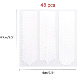 240 Pcs French Manicure Nail Art Stickers Nail Stickers Strips, Self-Adhesive Nail Tips Guides for DIY Decoration Stencil Tools, French Tip Guides 3 Types of arcs Nail Art Accessories