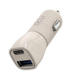 DCU Tecnologic | USB Car Charger | USB Type C | Eco Friendly QC 3.0 | Recyclable & Biodegradable Materials | High Speed Charger | Power 20W