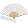 choyaxo Lace Handheld Chinese Folding Fan Bamboo Silk Folding Fan