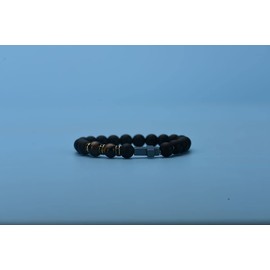 YangQian Cross Bracelet for Men Tiger Eye Catholic Rosary Bracelet for Men Boys Adjustable Natural Crystal Stone Bead Anti Anxiety Stretch Bracelet