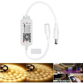 Mini RGB LED Strip Controller with Alexa, Wifi/App Controlled, RF Remote Control, Working Controller with Android and iOS System, 5V-28V for All 3528 5050 LED Strips