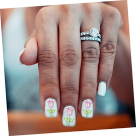 FOMIYES 30pcs Glow Dark Tulip Nail Charms Flower Manicure Decorations for Diy Nail Art Elegant Resin Jewelry Accessories for Creative Designs