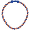 Phiten Tornado Titanium Necklace, Royal/Orange, 22"