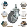 AAGUT 3 Inch Caster Wheels,Rubber Heavy Duty M12x1.5 Threaded Stem