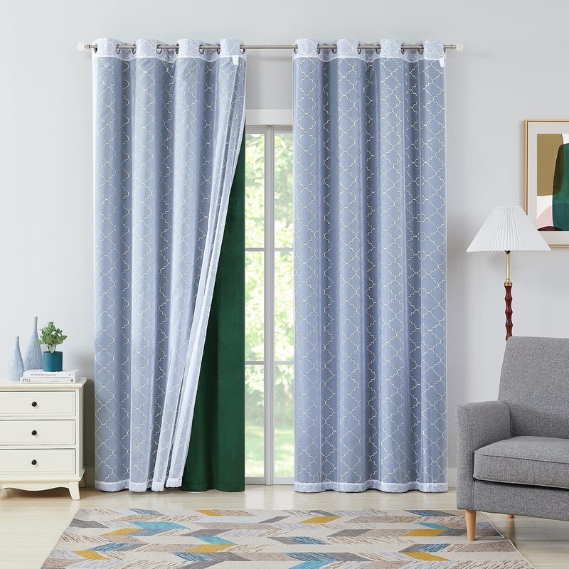 Enactex 4 Piece Mix and Match Green and White Velvet