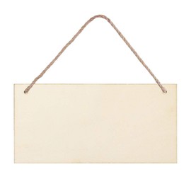 JANOU 3pcs Unfinished Wood Sign Blank Rectangle Hanging Wooden Plaque DIY Craft Project Wood Sign with Rope Door Wall Art Decorative, 6x12''