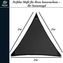 freigarten.de Shade Sail, 2m x 2m, Anthracite, Waterproof Sun Protection, Oxford 200 g/m2, Water Resistant, Tie Installation, Outdoor Sun Protection