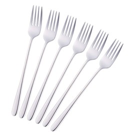 Bisda Stainless Steel 18/10 Dinner Forks Pack of 6 Silver Table Forks Long Handle 21.3 cm(8.4 inches) Korean Cutlery Forks Set for Steak Meat