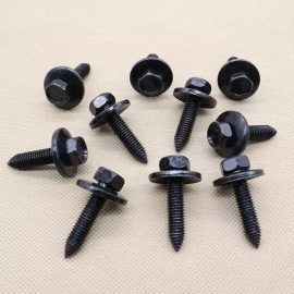 Unbranded 10Pcs Metal M8-1.25 X 35mm Hex Head Sems Body Bolt For GM 11503668