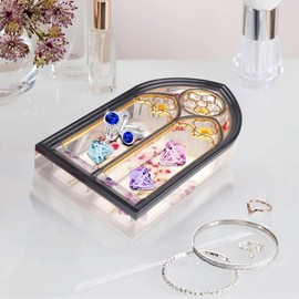 Zayookey Epoxy Molds Church Window Storage Box Silicone Mould Soap Dish Resin Molds Rolling Trinket Tray Mold for Epoxy Resin Casting Candy Plate Jewelry Container Home Decoration (Box Mould B)