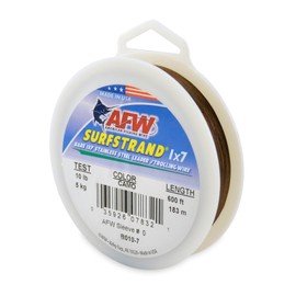American Fishing Wire Surfstrand Bare 1x7 Stainless Steel Leader Wire, Camo Brown, 600-Feet/10-Pound